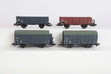 Liliput L230106 NS set 4 goederenwagen tp. III - HO, Gelijkstroom, Ophalen of Verzenden, NS, Liliput