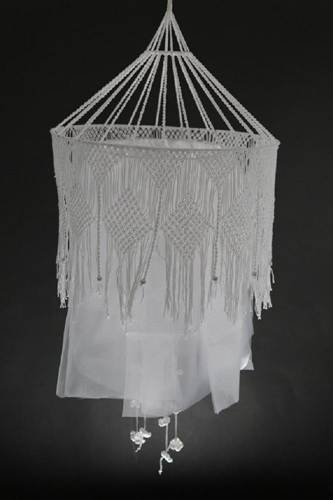 Lampion organza macrame decoratie kroonluchter, Info@kinderworkshops-petra-dongen.nl, P Gillisstraat, Nieuw, Kinderworkshops Petra