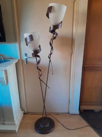 Mooi moderne vloerlamp / staande lamp zgan, Ophalen, E27 (groot), Zo goed als nieuw, Glas