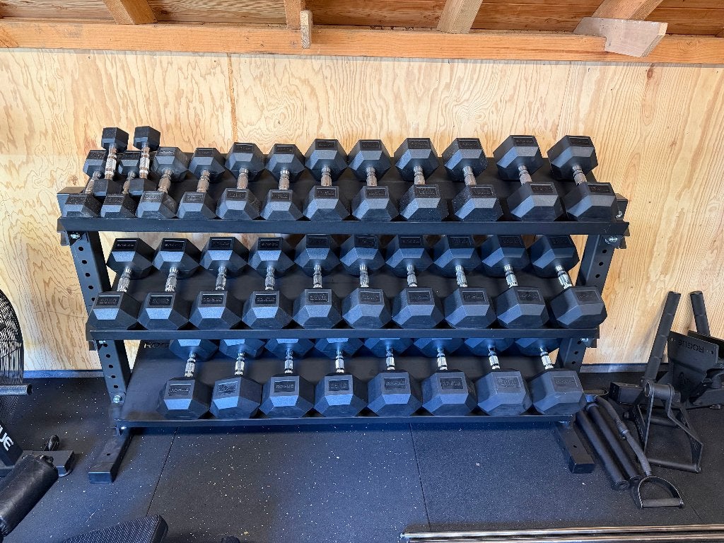 Rogue Dumbbel set plus rek, Ophalen, Zo goed als nieuw, Krachtstation