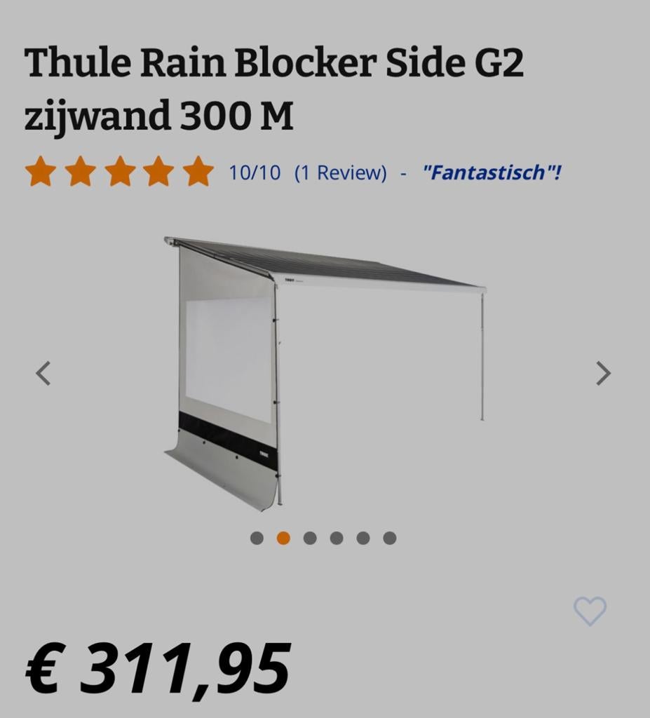 Thule rain blocker side g2 zijwand M, nieuw, Ophalen of Verzenden, Nieuw, Thule