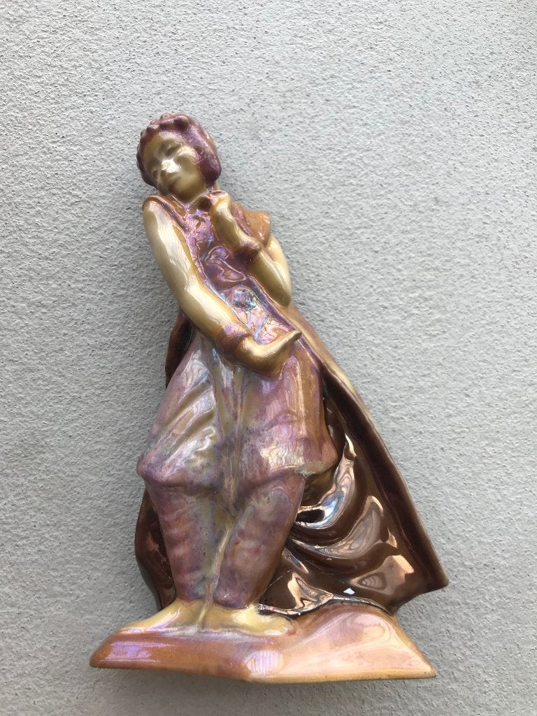 plateel javaanse danser art deco gouda plazuid j v schaik, Ophalen of Verzenden