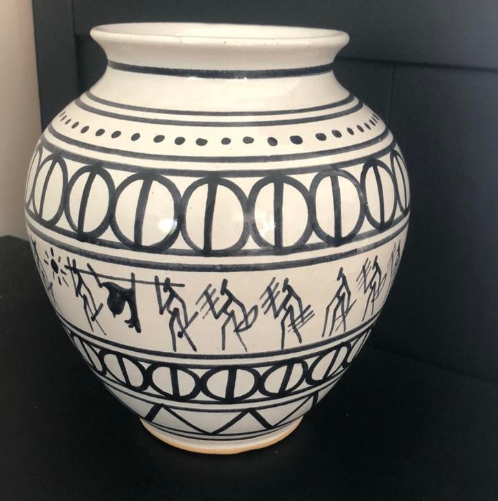 Prachtige antieke afrikaanse vaas jaren 70, Antiek en Kunst, Ophalen