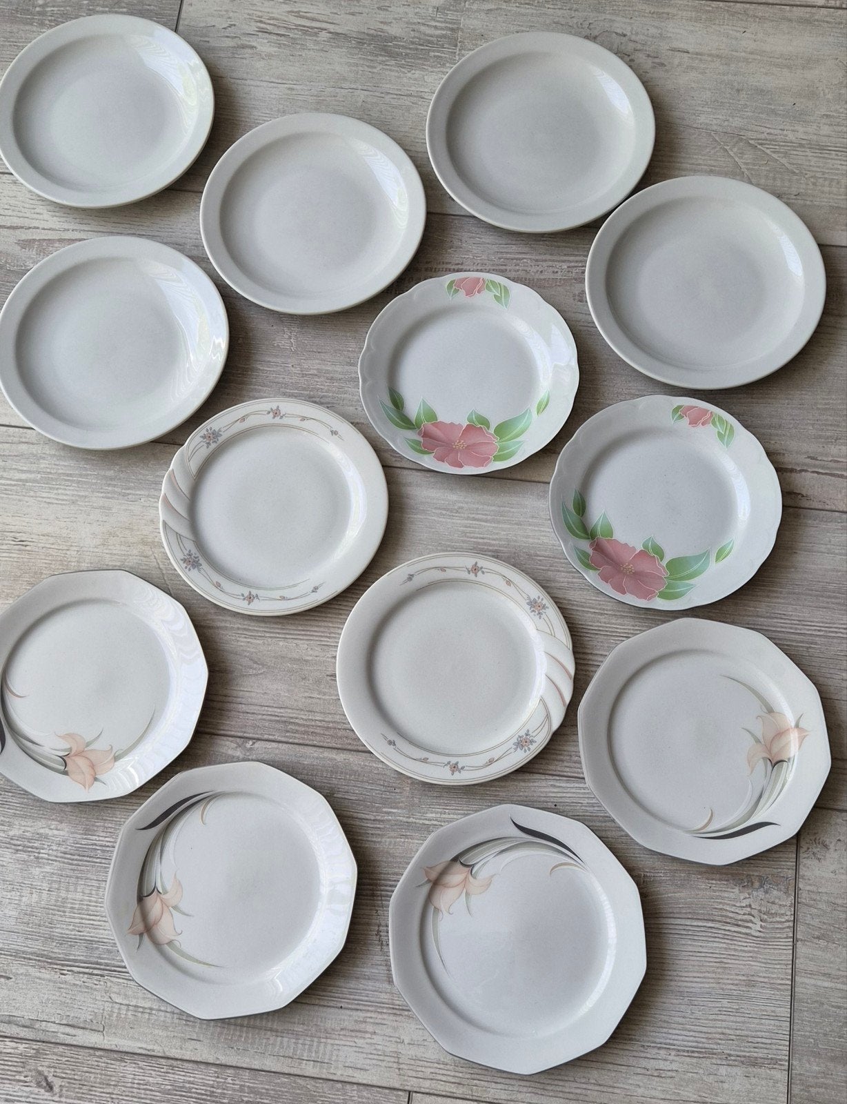 Ontbijtborden, bloemmotief. Mogen los verkocht worden, Ophalen, Zo goed als nieuw, Vintage, Bord(en)