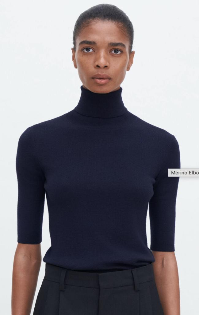 Filippa K Merino Elbow Sleeve Top | Zwart | S, Kleding | Dames, Zwart, Ophalen of Verzenden, Korte mouw, Maat 36 (S)