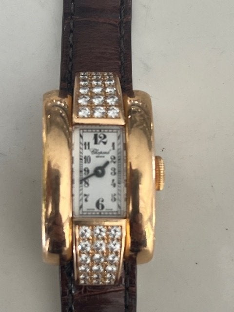 dames horloge, Leer, Polshorloge, Zo goed als nieuw, Goud