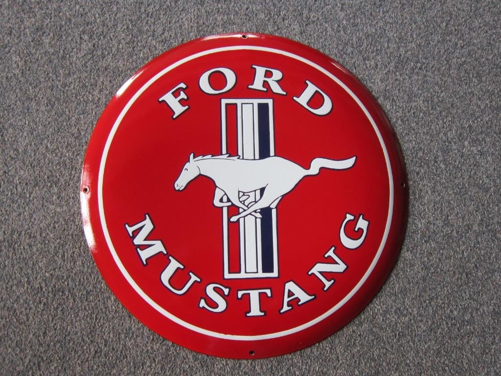 FORD MUSTANG EMAILLE RECLAMEBORD, Verzamelen, Ophalen, Zo goed als nieuw, Reclamebord