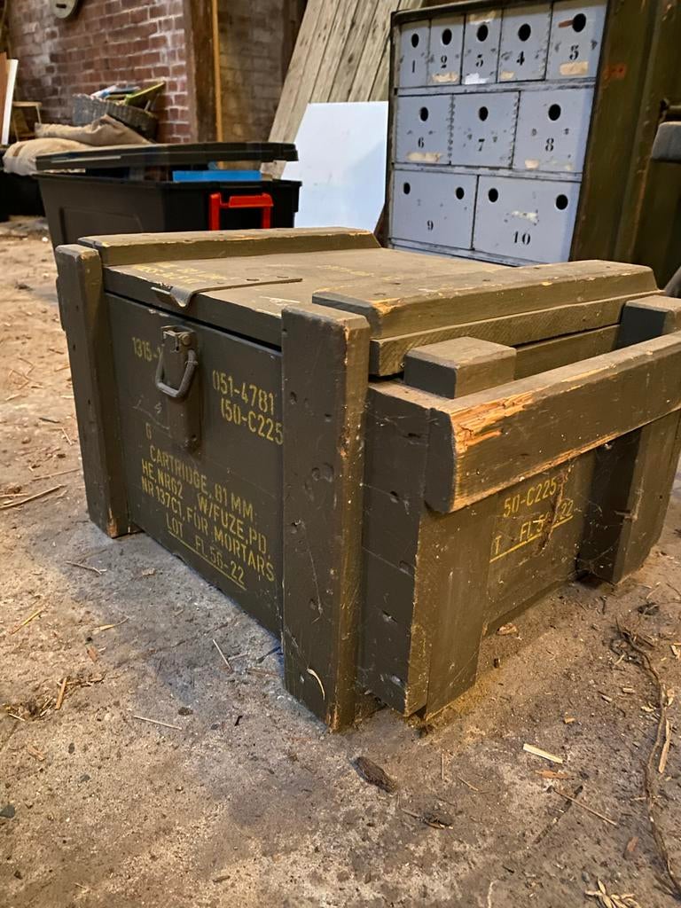 Houten legerkistje, Verzamelen, Militaria | Algemeen, Ophalen of Verzenden, Landmacht, Overige gebieden, Kist of Geocache