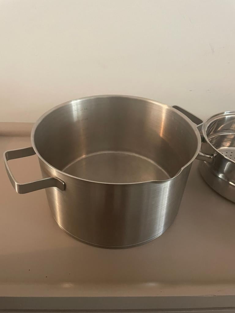 Pannenset 4 delig, Ophalen, Gebruikt, Rvs, Pannenset