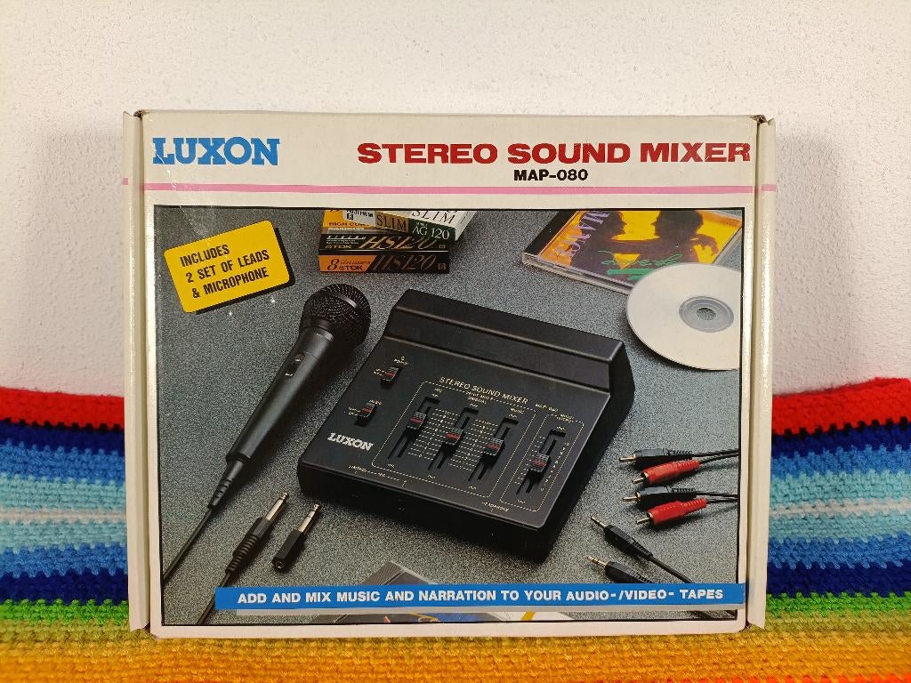 Vintage Luxon Stereo Mixer MAP-080 Nieuw in Doos!, Ophalen, Nieuw, Minder dan 5 kanalen, Microfooningang