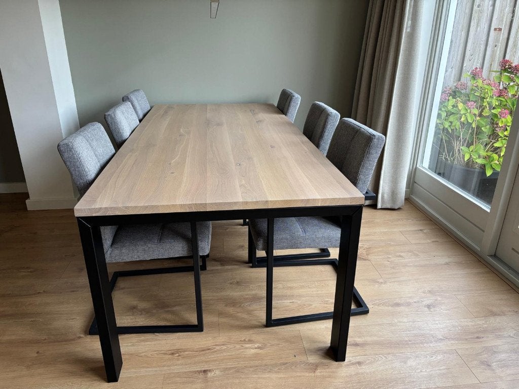 Molenaar Eikenhouten eettafel 220x100 cm  – zeer nette staat, Ophalen, 200 cm of meer, 50 tot 100 cm, Zo goed als nieuw
