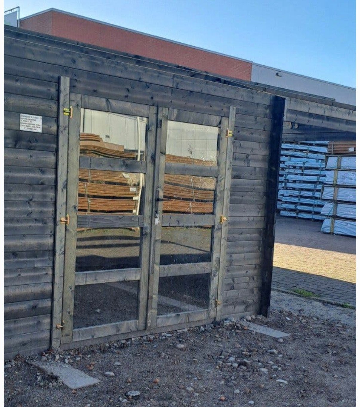 Blokhut met aangebouwde overkapping 3x3, Tuin en Terras, Ophalen, Nieuw, 250 tot 500 cm, Blokhut