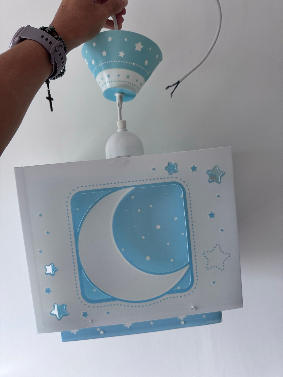 Kinderlamp en nachtlampje met maan en sterren, Ophalen, Zo goed als nieuw, Draadloos, Lamp