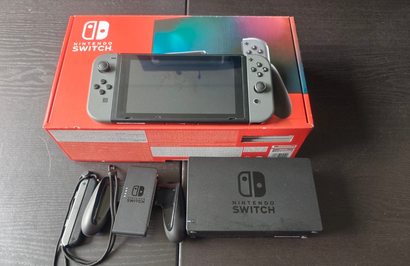 Krasvrije Nintendo switch 32GB+128GB zwart/grijs + extra's, Ophalen, Zo goed als nieuw, Met 2 controllers, Switch 2019 Upgrade