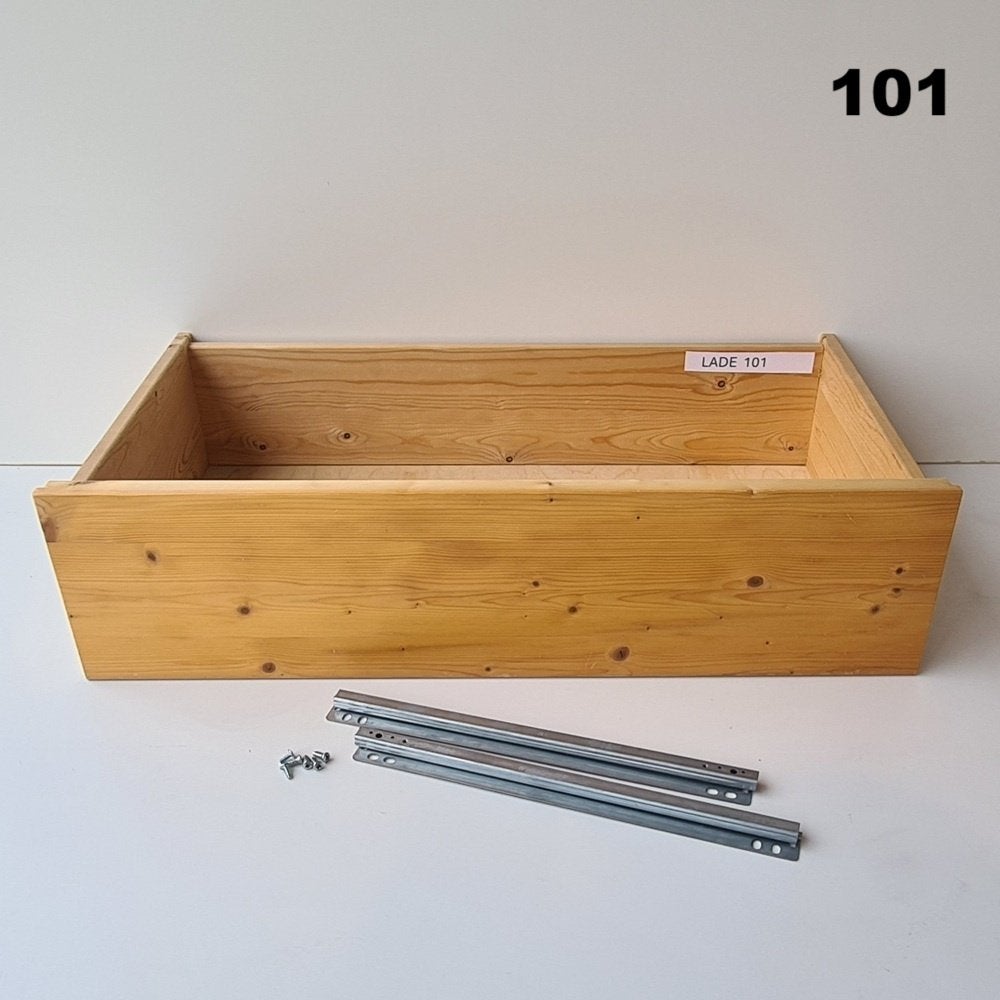 Lundia laden 80x40 incl geleiders, Gebruikt, 1 of 2 laden, Minder dan 100 cm, Grenenhout
