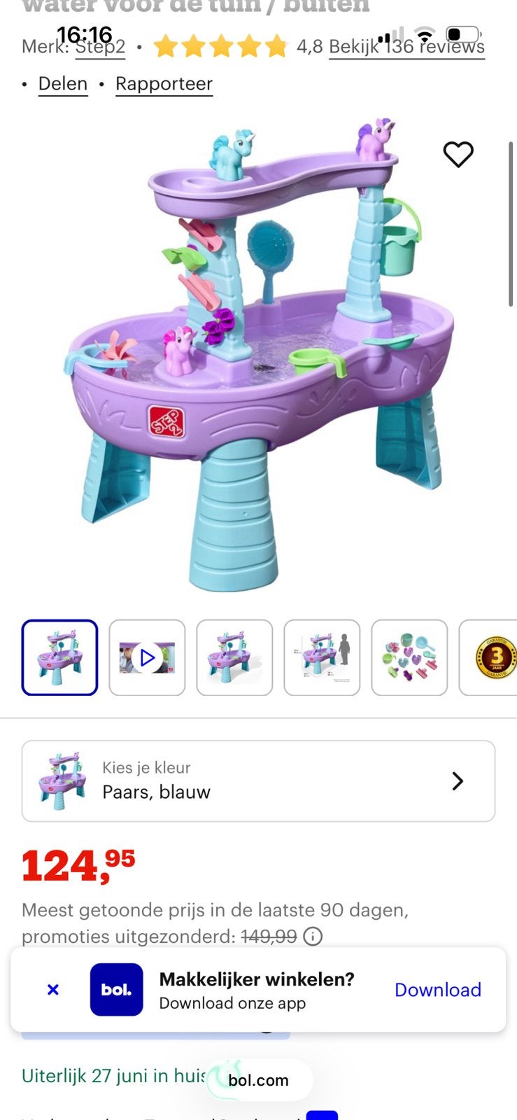 Step2 Rain Shower Splash Watertafel met unicorns, Ophalen of Verzenden, Gebruikt