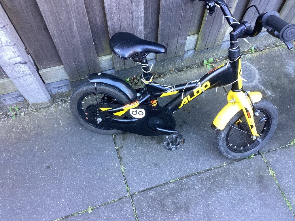 Aldo kinderfiets, Ophalen, Terugtraprem, Gebruikt, Minder dan 16 inch