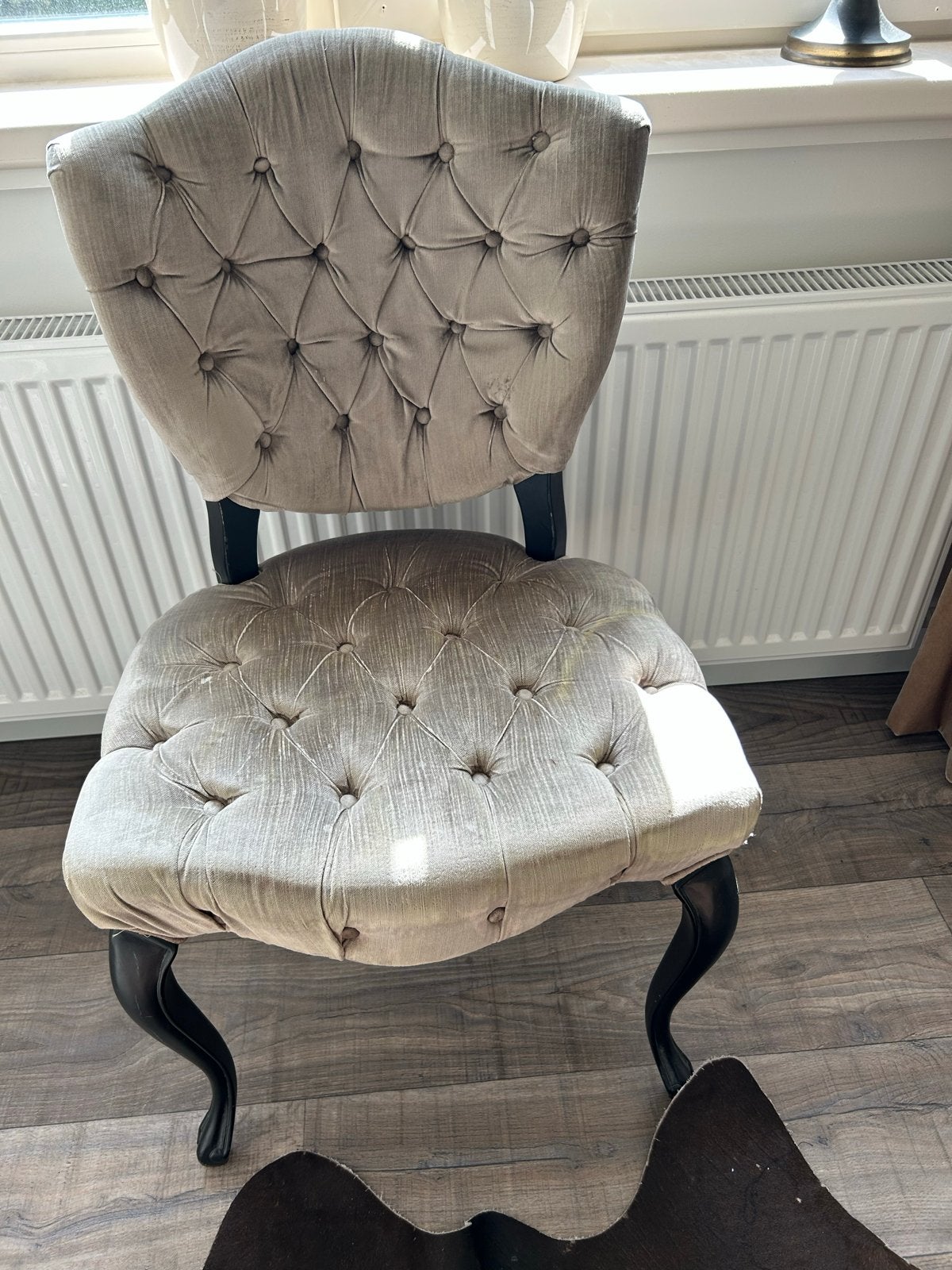 Stijlvolle fauteuil met gecapitonneerde bekleding, Ophalen, Gebruikt, Overige kleuren, Eén
