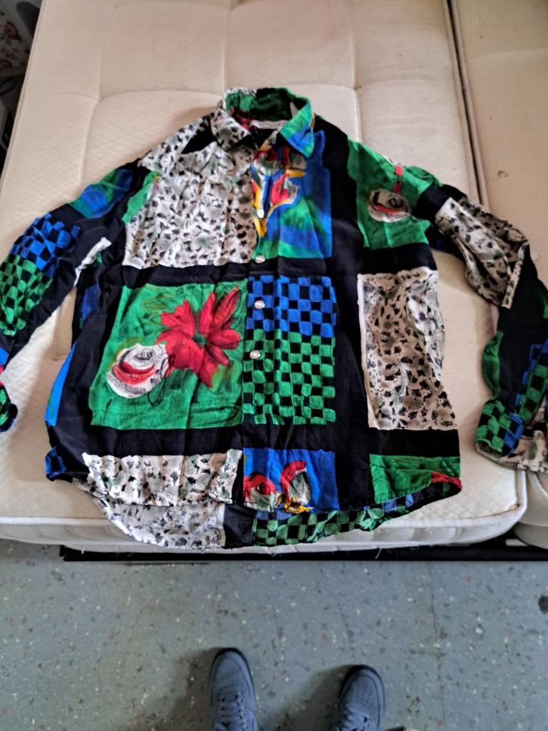 Jaren 90 retro blouse, Kleding | Heren, Overhemden, Ophalen of Verzenden
