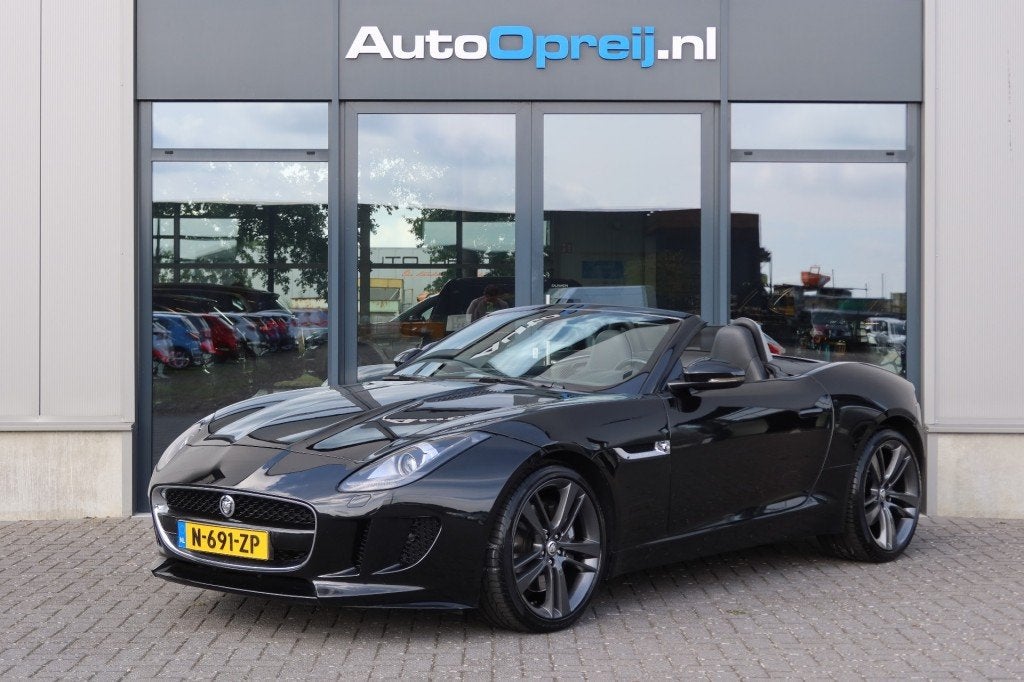 Jaguar F-TYPE 3.0 V6 Convertible 340pk 26.000 km, Auto's, 2995 cc, Cabriolet, Zwart, Leder