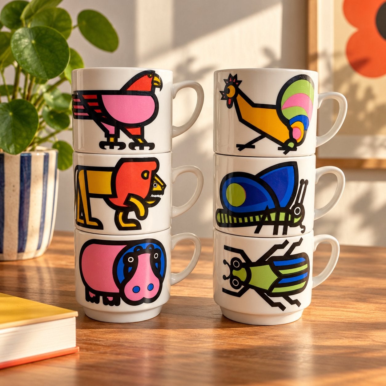 ABC Animal Mokken • 1960s Monopoli Tazzoni, Ophalen of Verzenden, Zo goed als nieuw, Overige stijlen, Kop(pen) en/of Schotel(s)