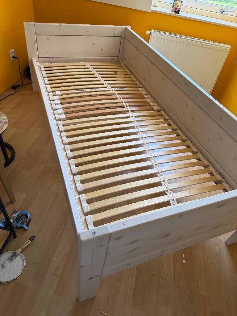 Lifetime eenpersoonsbed, Huis en Inrichting, Slaapkamer | Bedden, Ophalen, 90 cm, Eenpersoons, Wit