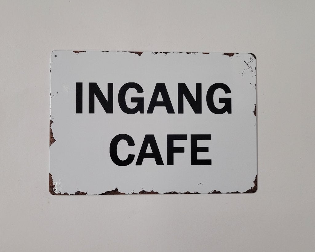 Ingang Cafe reclamebord van metaal wandbord decoratie deco, Info@deconoord.nl, Deco Noord, Nieuw, Ophalen of Verzenden