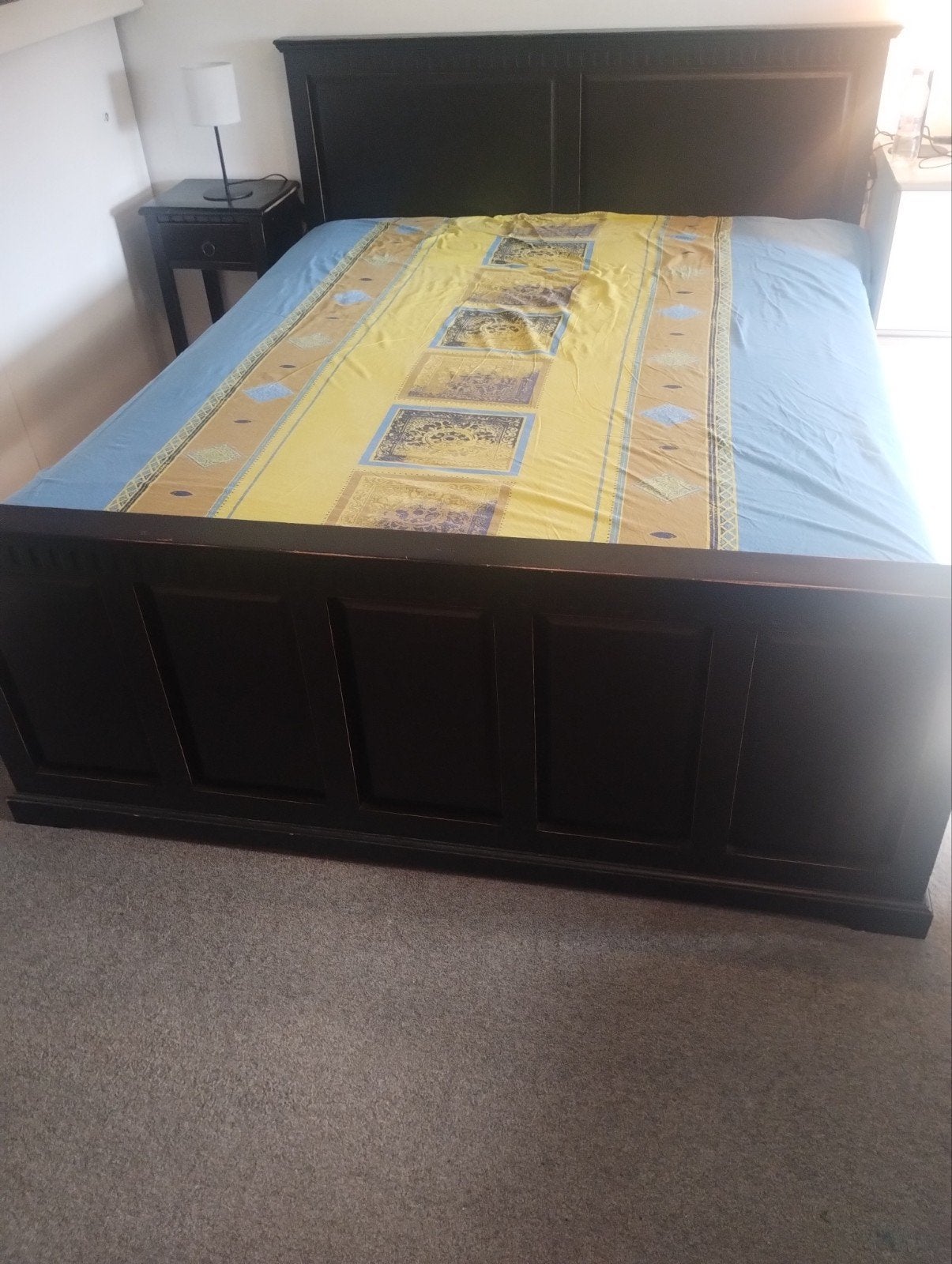 Bed frame + lattenbodem, 160x200, Ophalen, Gebruikt, Zwart, Tweepersoons