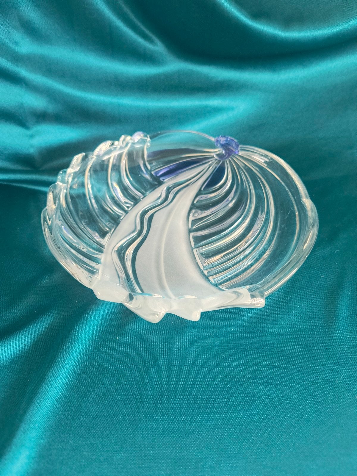 Walther Glas "Louvre" Kristallen Schaal met Blauwe Accenten, Ophalen of Verzenden