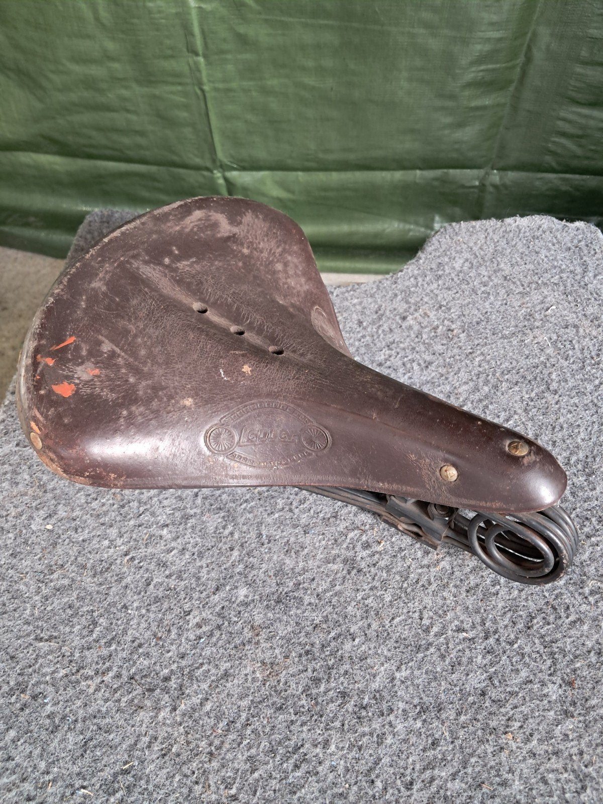 Vintage Lepper fietszadel van leer met veren, Fietsen en Brommers, Oldtimerfiets, Gebruikt, Leer, Lepper