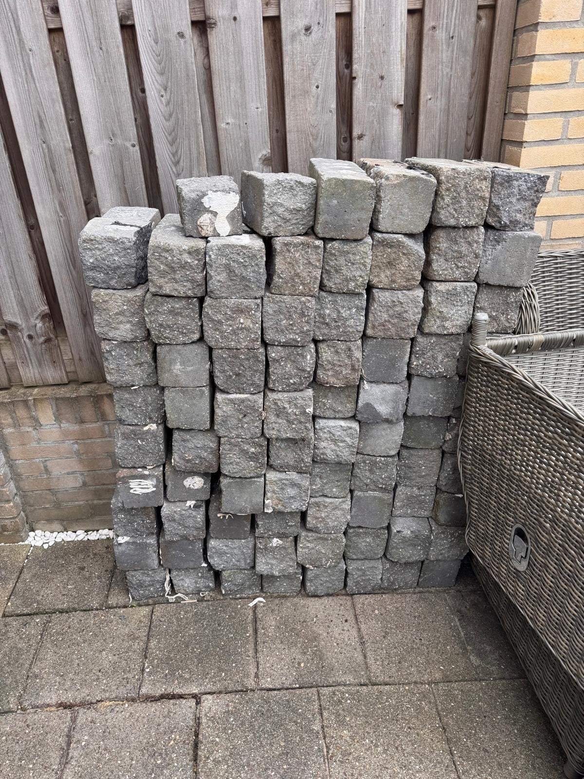 76 blokstenen voor plantenbak of tuinproject, Tuin en Terras, Tegels en Klinkers, Ophalen, Gebruikt, Beton, Overige typen