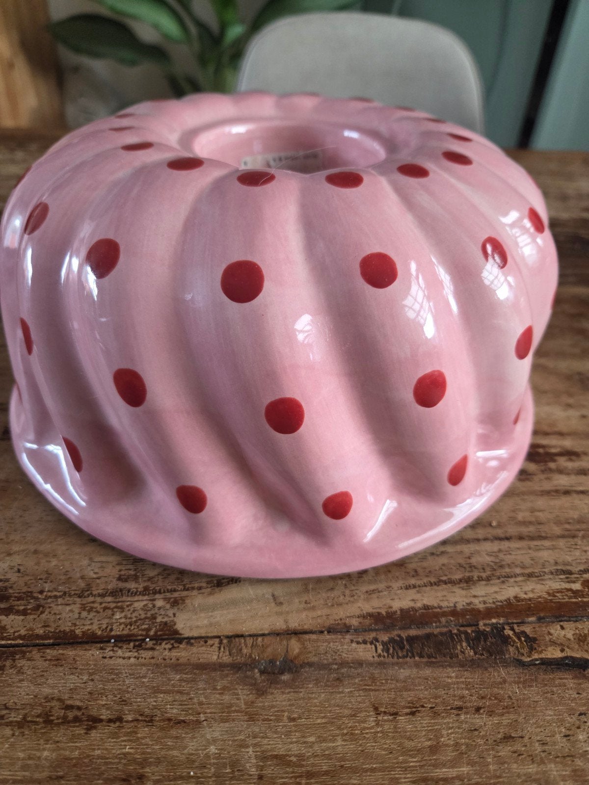 Blond Amsterdam tulbandvorm roze met rode stippen 25 cm, Blond Amsterdam, Ophalen of Verzenden, Roze, Steen/keramiek