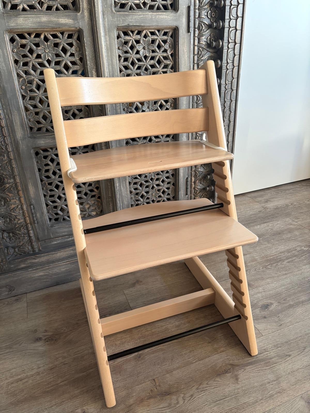 Stokke Tripp Trapp kinderstoel - Naturel, Ophalen, Gebruikt, Meegroeistoel, Aanschuifbaar