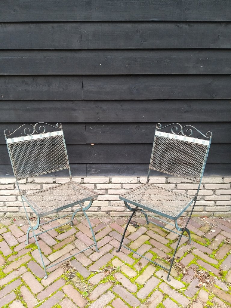 zware bistrostoel met mozaiek, Ophalen