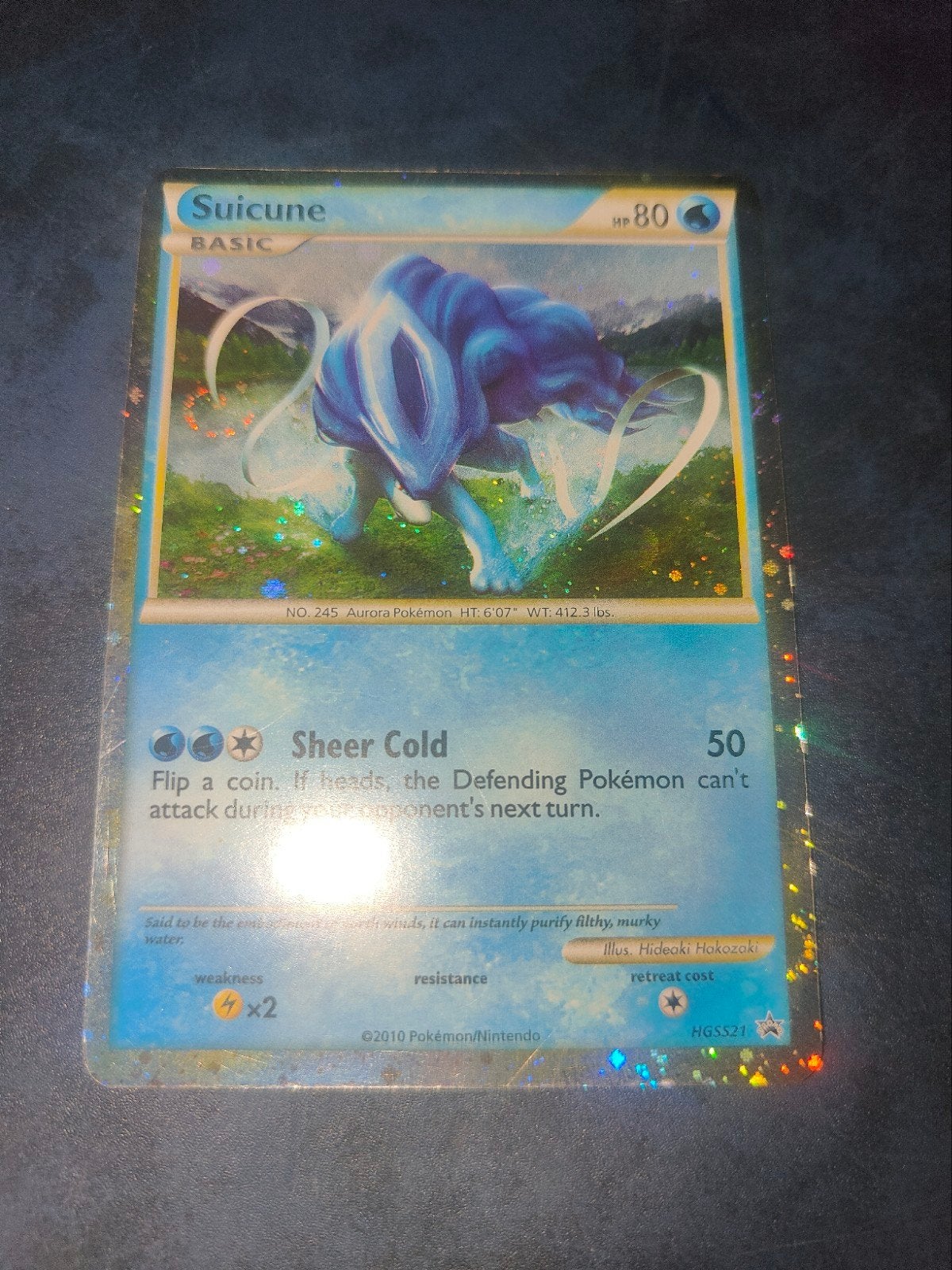 Suicune HGSS21 Pokémon Kaart - HeartGold & SoulSilver, Ophalen of Verzenden, Gebruikt, Losse kaart, Foil