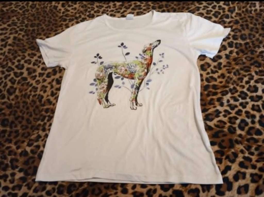 Wit T-Shirt met Galgo/Greyhound, Verzenden, Wit, Maat 46/48 (XL) of groter, Nieuw