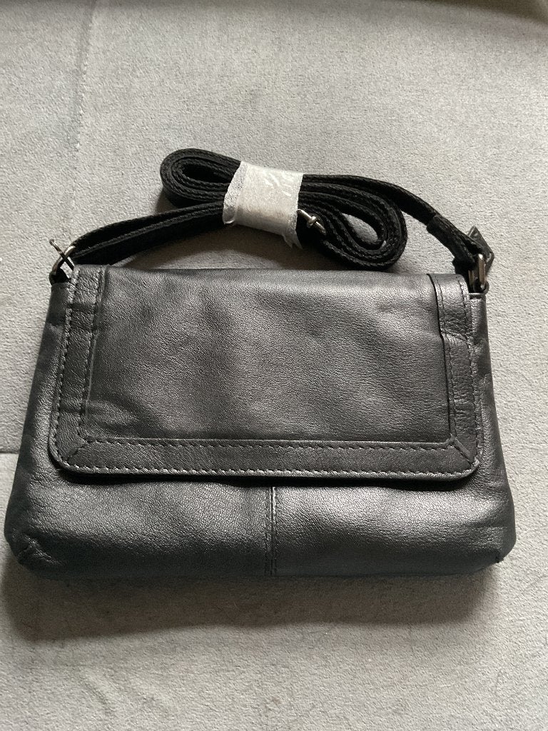 Zwart leren handtasje, Ophalen of Verzenden, Nieuw, Zwart, Handtas