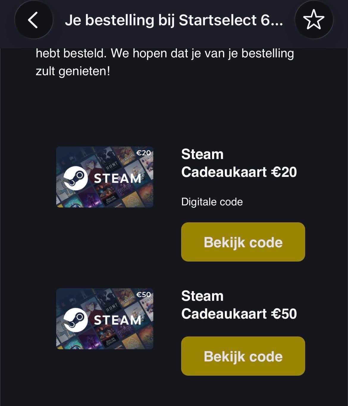Steam cadeaukaarten, 70 euro, Tickets en Kaartjes, Eén persoon, Cadeaubon