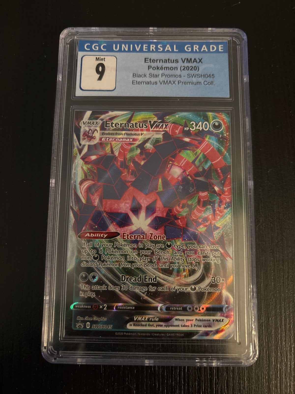 Eternatus VMAX Pokémon (2020) CGC 9 Mint, Ophalen of Verzenden, Zo goed als nieuw, Losse kaart
