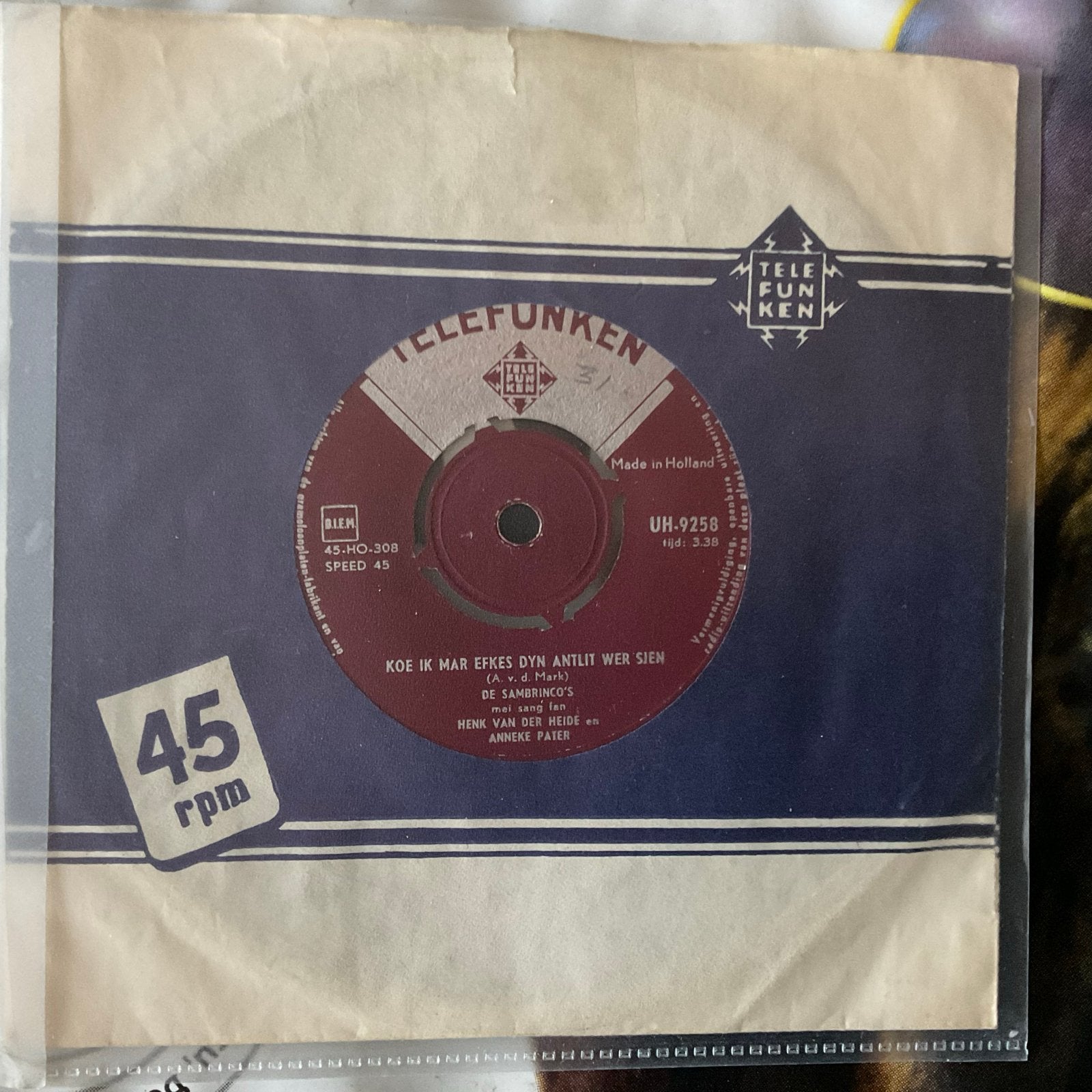 De Sambrinco’s - Koe Ik Mar Efkes Dyn Antlit Wer Sjen, Gebruikt, 7 inch, Ophalen of Verzenden, EP