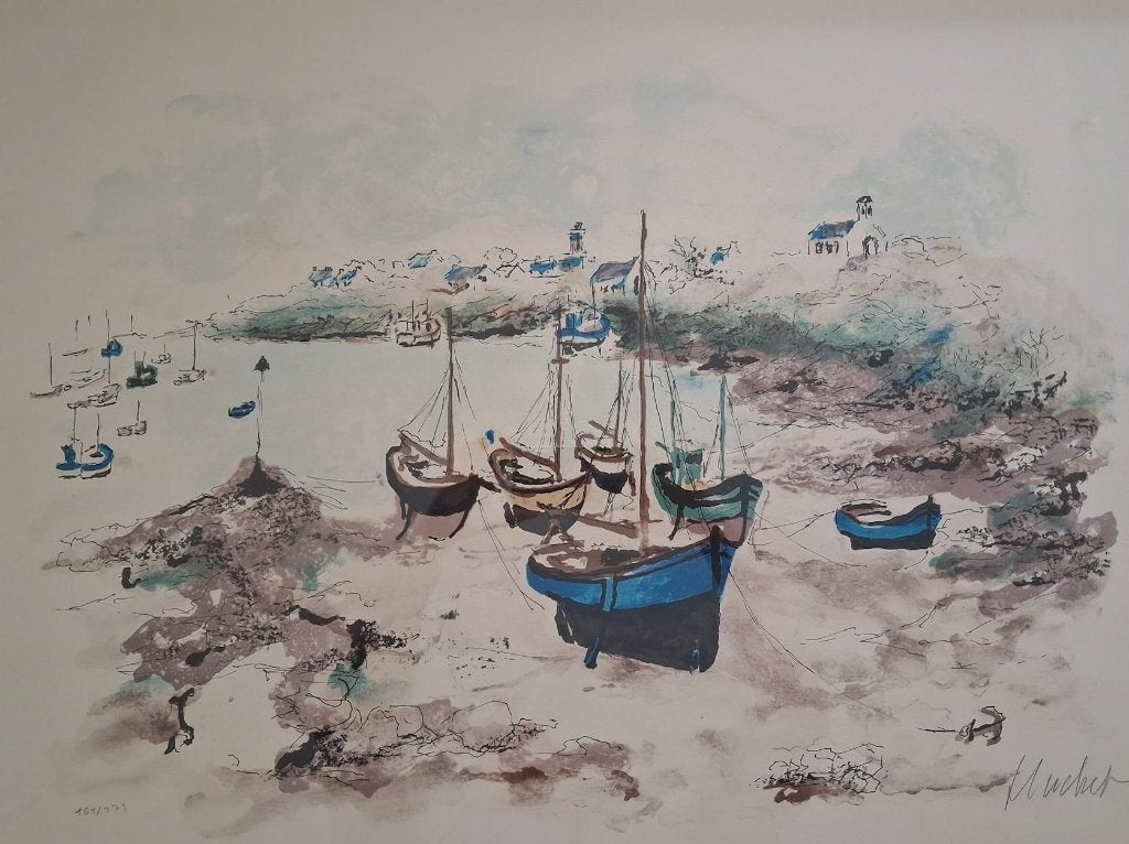 Litho, Ophalen, Gesigneerd, Landschappen, Lithografie