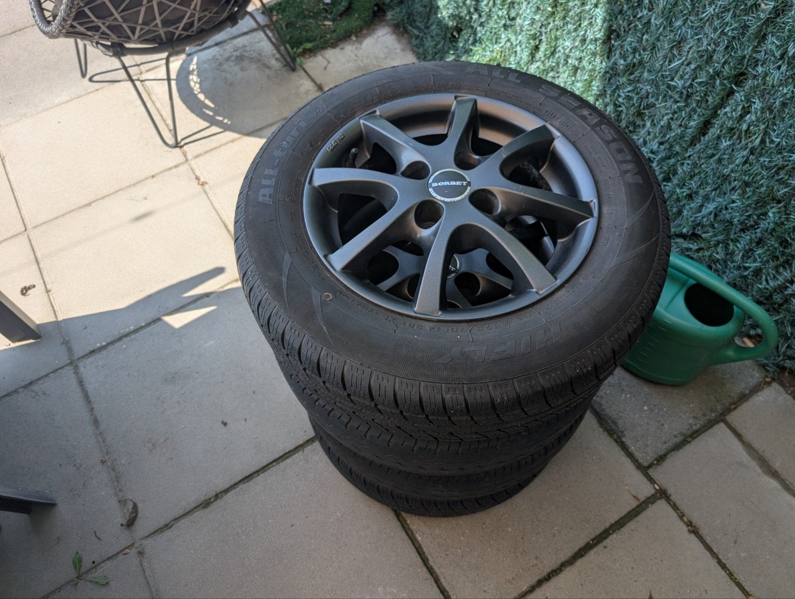 Borbet velgen met All Season banden, Ophalen, 14 inch, Gebruikt, 175 mm