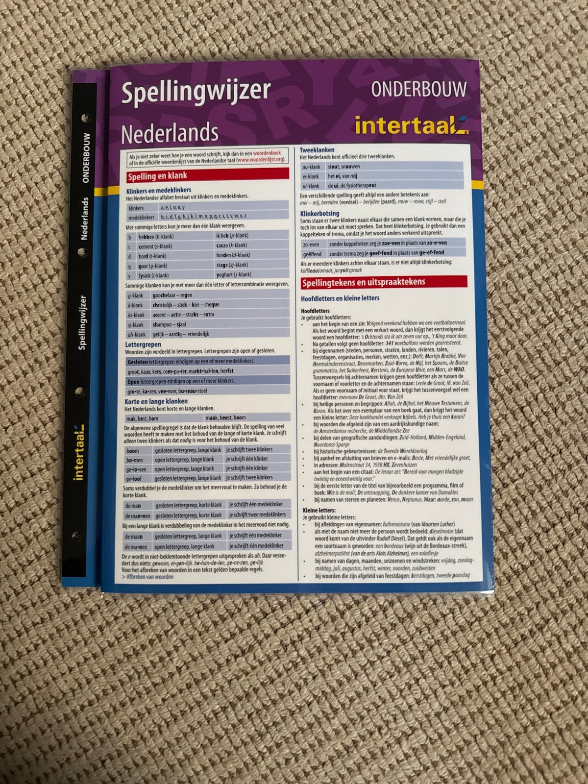 Spellingwijzer Nederlands - Intertaal Onderbouw, Ophalen of Verzenden, Alpha, Zo goed als nieuw, MBO