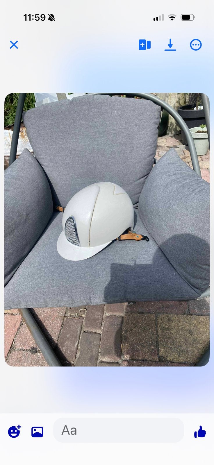 Witte cap italia, Dieren en Toebehoren, Ophalen, Kep Italia, Zo goed als nieuw, Rijhelm/cap