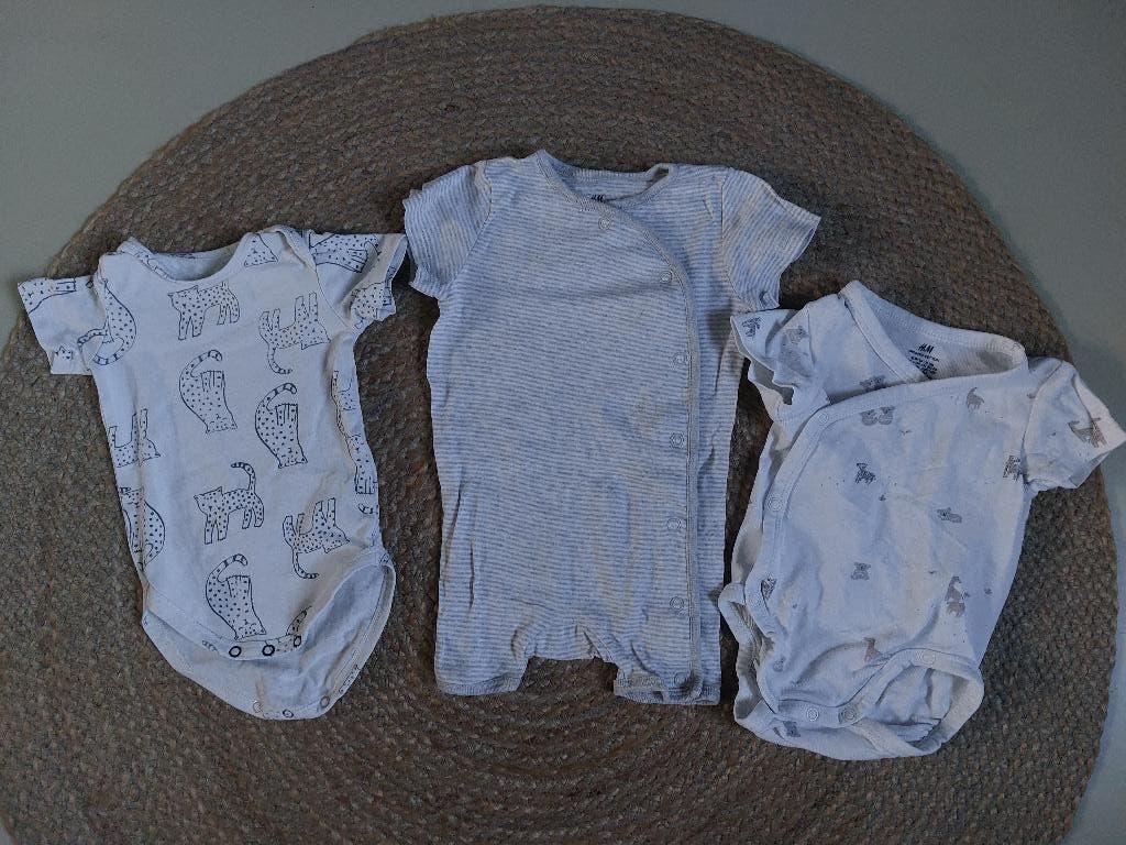 3 rompers in maat 50-56, Ophalen of Verzenden, Gebruikt, Jongetje of Meisje, Nacht- of Onderkleding