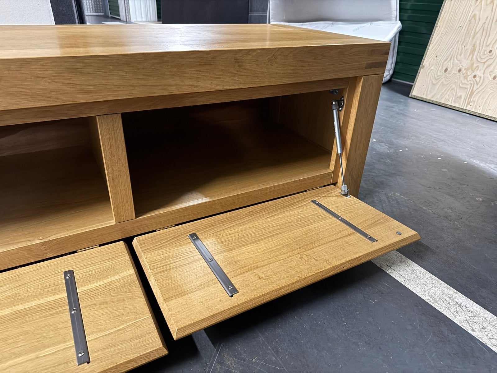 Goossens TV meubel eikenhout, Ophalen, Gebruikt, 100 tot 150 cm, Eikenhout