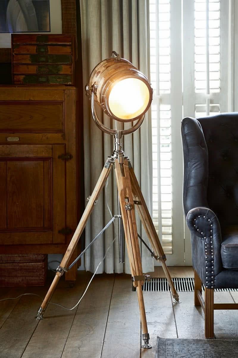 Riviera Maison Hollywood Studio Floorlamp XL – Vloerlamp, Huis en Inrichting, Ophalen, Hout, E27 (groot), 150 tot 200 cm