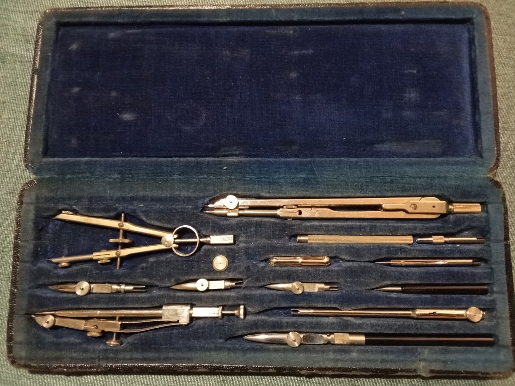 Passer teken set antiek, Ophalen of Verzenden