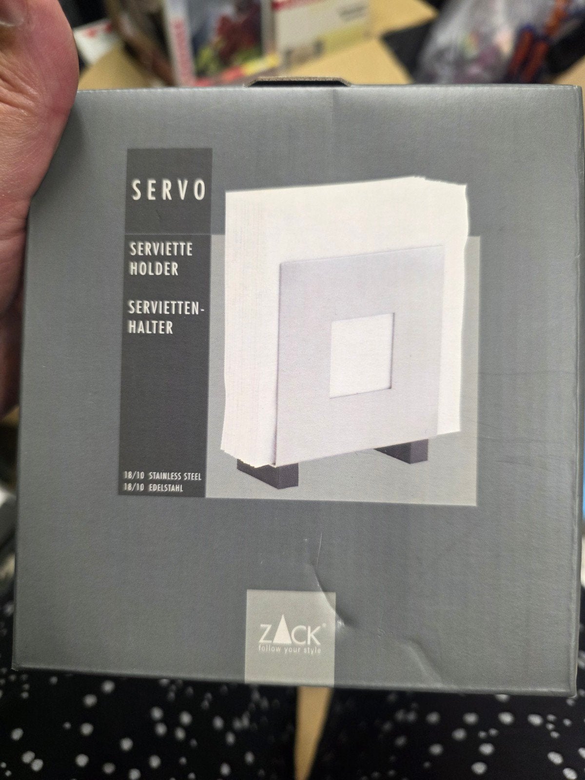 ZACK Servo Servettenhouder RVS - Nieuw in doos, Ophalen, Overige typen, Metaal, Overige merken