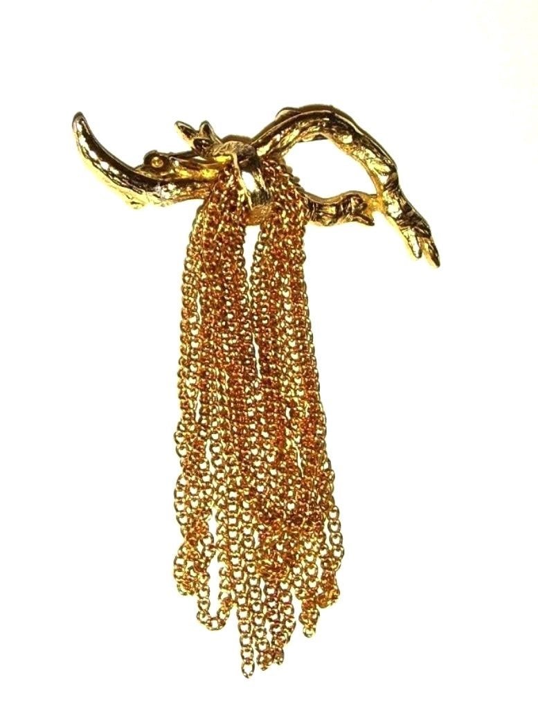 Vergulde oude broche., Sieraden, Tassen en Uiterlijk, Broches, Overige materialen, 4 tot 7 cm, Gebruikt, Ophalen of Verzenden